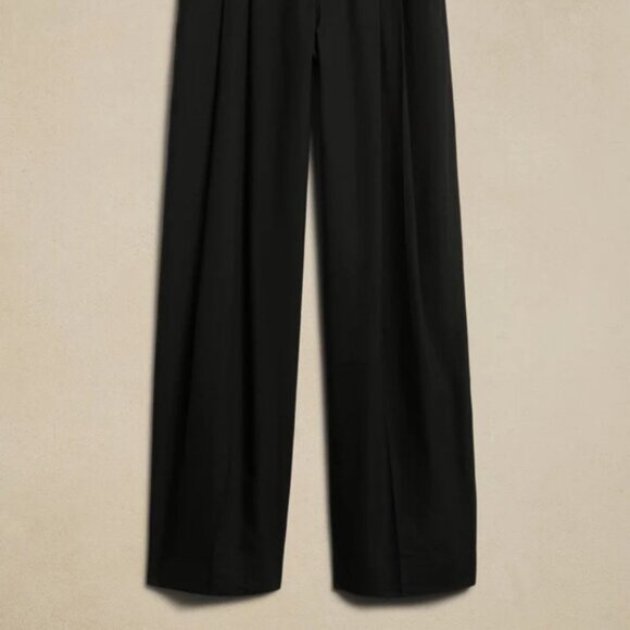 Banana Republic Lena  Wide-Leg Linen-Blend Pant size 2 Black - Picture 5 of 6